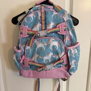 Pottery Barn Kids Mackenzie Aqua Unicorn Parade Backpack Large NWT